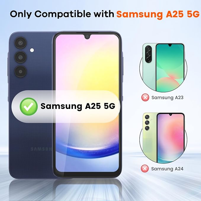 3+3 Pack for Samsung Galaxy A25 5G Privacy Screen Protector & Phone Camera Lens