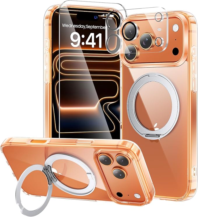 toushion 3 in 1 for iPhone 17 Pro Case Stand |Build in Kickstand, Screen