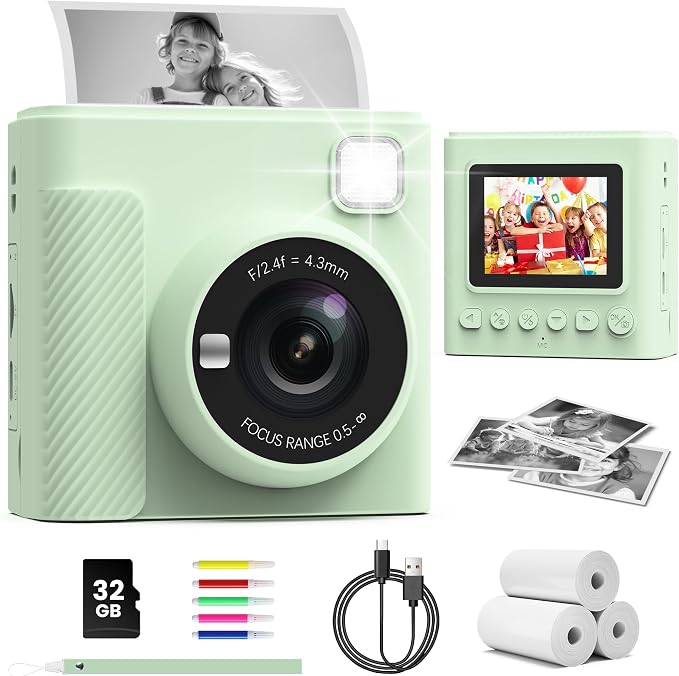 TIATUA Kids Instant Print Camera, Christmas Birthday Gifts