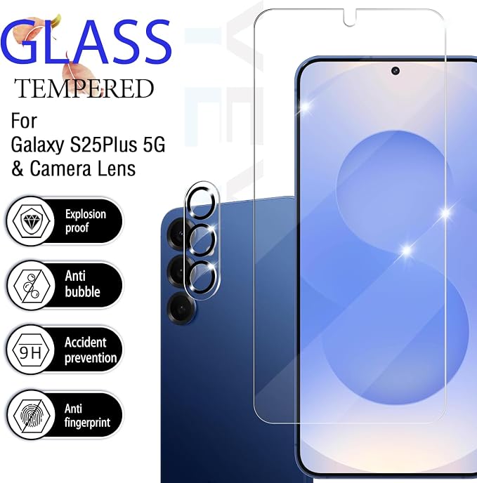 Screen Protector for Samsung Galaxy S25 Plus / S25+, Tempered Glass for Galaxy