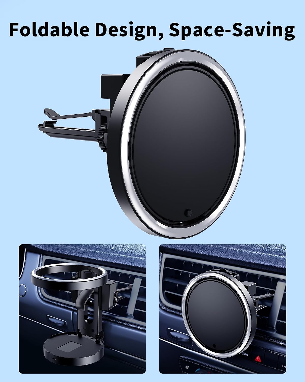 Hanging Cup Holder for Car Air Vent, Extra Car Cup Holder Expander Car Ashtray Drink Holders Clip On Outlet, Suitable for Cars and Trucks with Horizontal Blade Vents