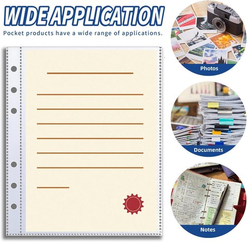 60 Pcs A5 Card Sleeves - Clear Plastic Protector Pages for Trading Cards, Baseball Cards & Photos