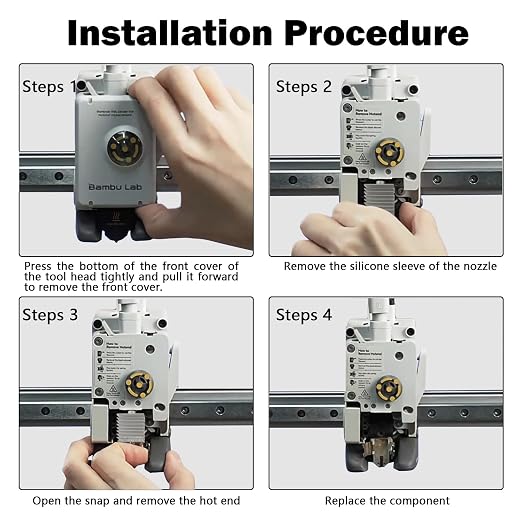 HzdaDeve 2 Pack A1 Mini/A1/A2L Hotend Print Head Hot End Kit Extruder Upgrade