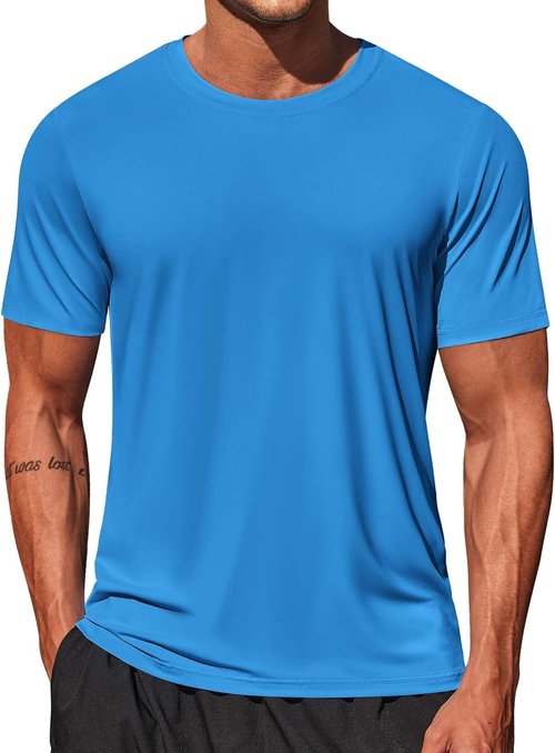 COOFANDY Men's Swim Shirt - Short Sleeve UPF 50+ Rash Guard | Quick Dry & Breathable Beach T-Shirt