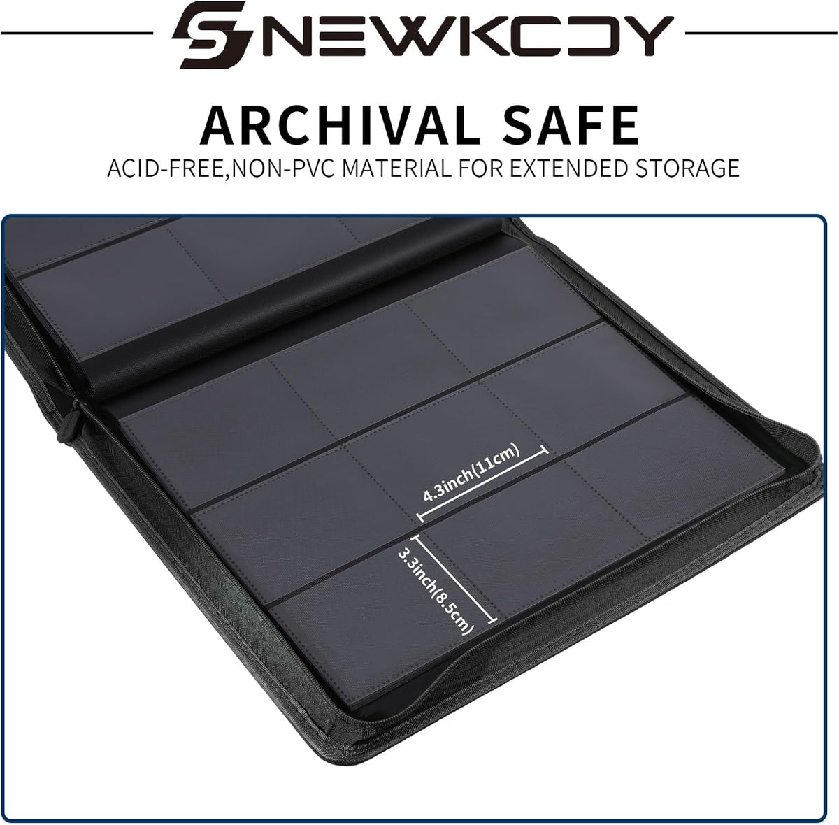 Snekdy Top Loader Binder - 9 Pocket Card Holder with Sleeves for 360 Cards | Black PU Leather