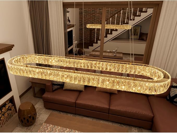HAIXIANG LED Long Chandeliers for Dining Table Modern Chandelier Dimmable