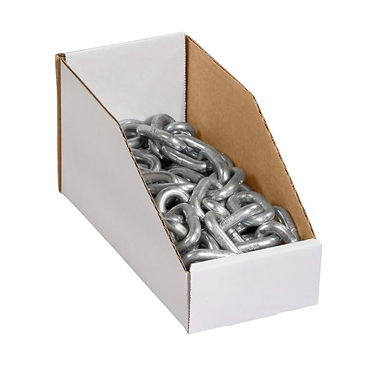 Box USA BBINBIN39 Open Top Bin Boxes, 3" x 9" x 4-1/2", Oyster White (Pack of 50)
