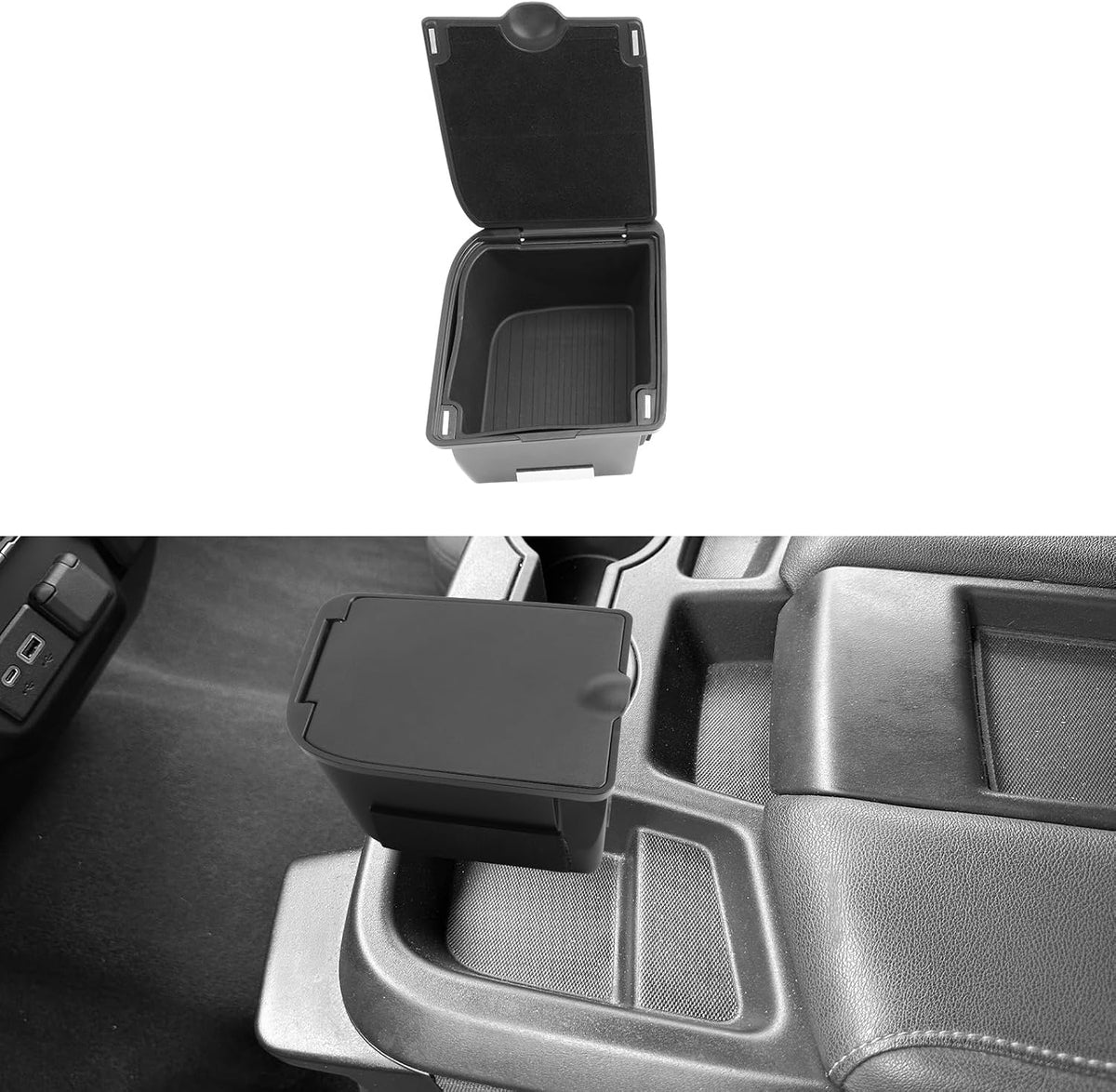 2022 Silverado 1500 Center Console Organizer For 2019-2022 Chevy Silverado 1500/GMC Sierra 1500 & 2020-2023 Silverado/Sierra 2500HD/3500HD Accessories - Only Fit Full Console w/Bucket Seats(Black)