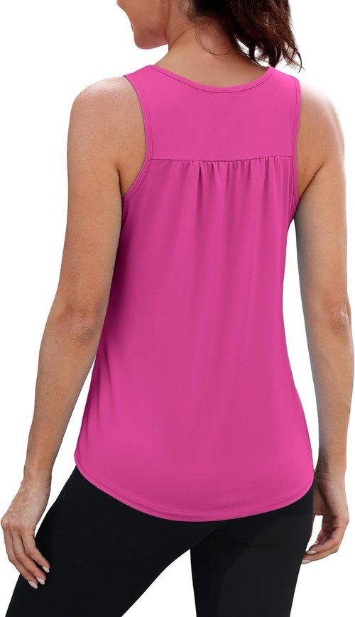 NIASHOT Workout Tank Tops for Women - Racerback Sleeveless Gym Shirt | Loose Fit Yoga & Running Tops