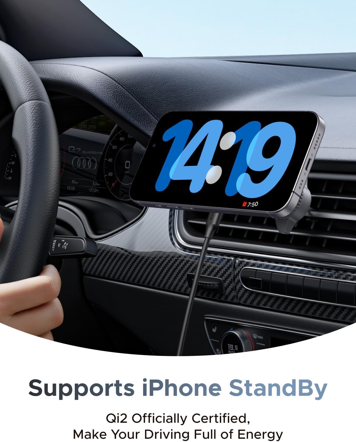 UGREEN MagSafe Compatible Wireless Car Charger