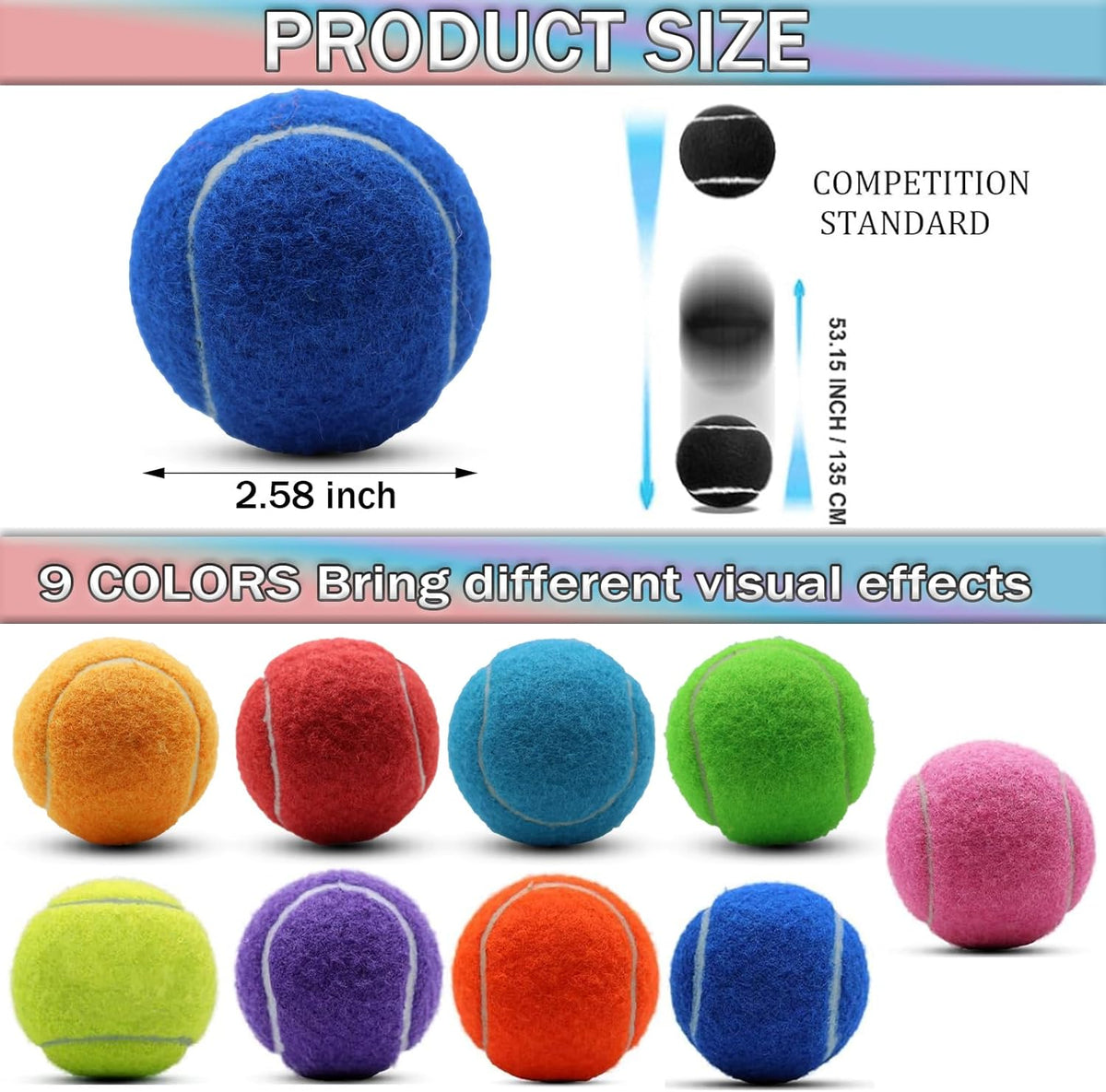 SHYUJAJIE Tennis Balls - 20 Pack High Elasticity Training Balls for Beginners & Pets
