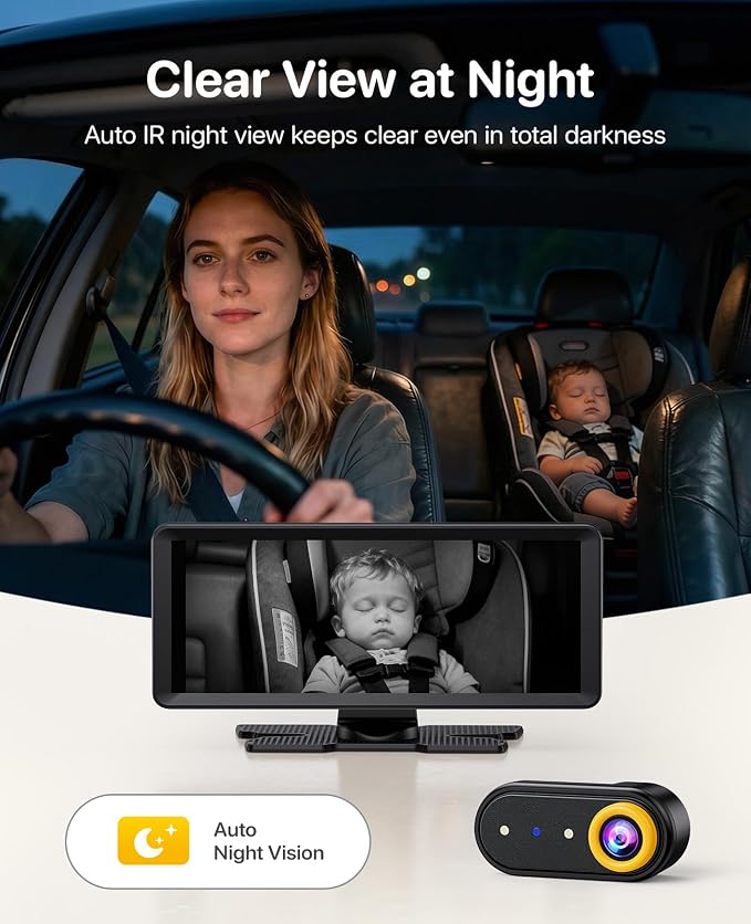 Luckview BM5 MAX Dual Baby Car Camera, 1080P HD