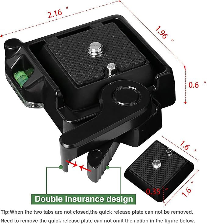 Konsait Camera Camcorder Tripod Monopod Ball Head QR-40 Quick Release Plate