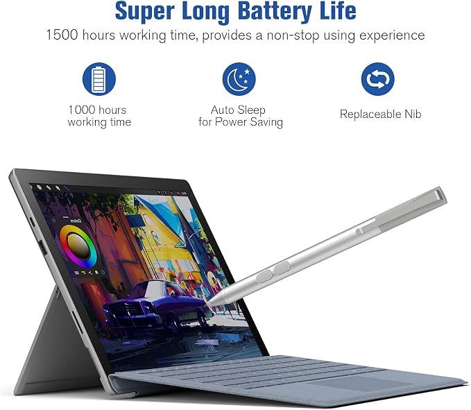 Stylus Pen for HP with 1024 Pressure Sensitivity & 2500hr Battery Life