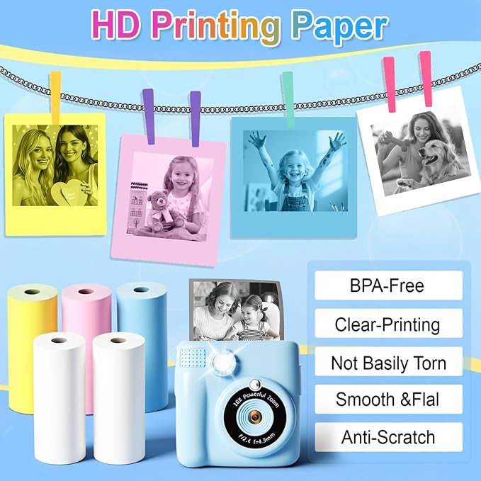 18 Rolls Kids Camera Paper Roll Refill Compatible