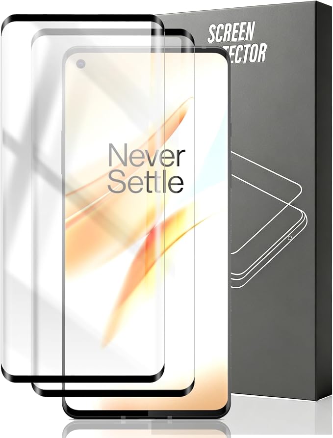2 Pack Compatible with OnePlus 8 Pro screen protector Tempered Glass, 9H