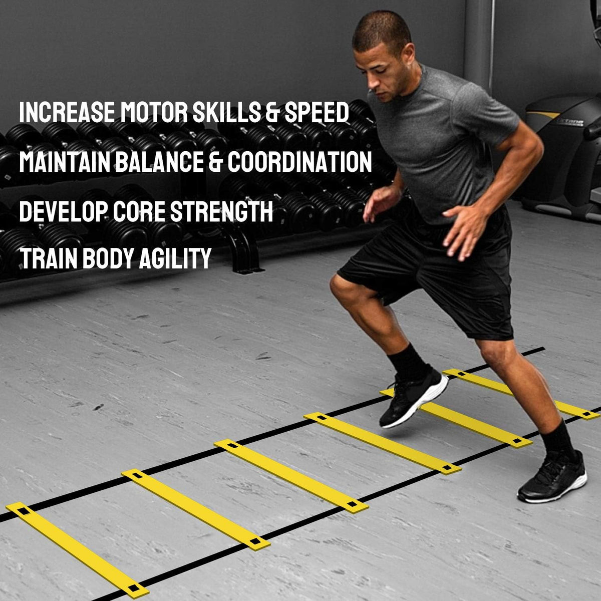 TNZMART Agility Ladder - Speed Training Equipment for Football & Basketball | 10FT & 20FT with Carrying Bag