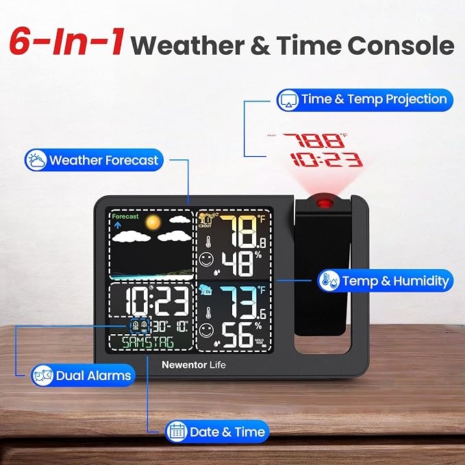 Newentor Projection Alarm Clock, Projection Clock
