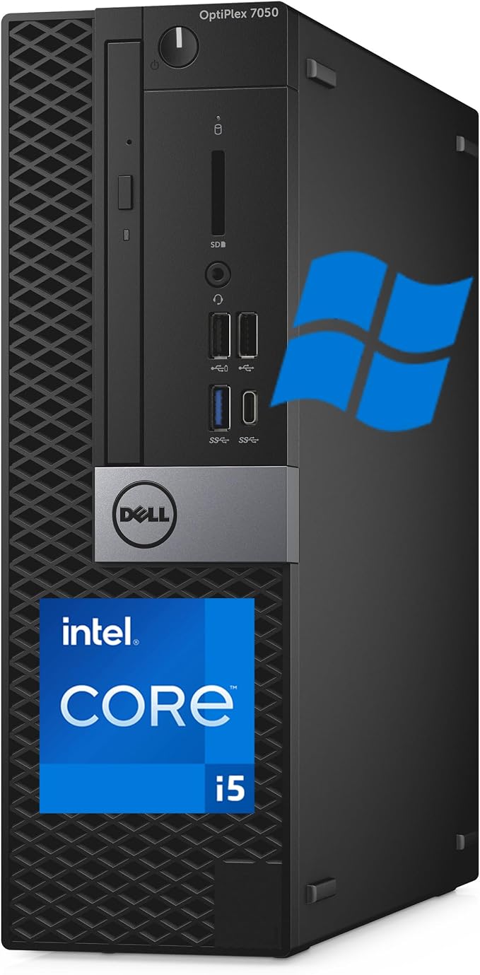 Dell Desktop Computer 7050 SFF, Core i5-6th, 8GB RAM, 256GB SSD (Renewed) | Win11 PC Desktop 7050, WiFi, Bluetooth, OptiPlex i5 PC