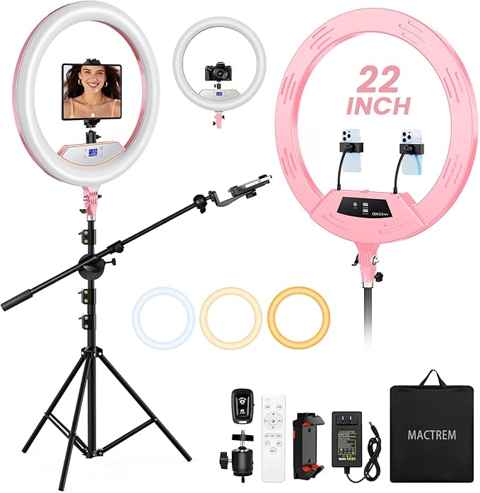 Ring Light with Stand 22inch Kit: Professional Ring Light Overhead Tripod