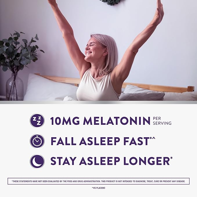 ZzzQuil Pure Zzzs Advanced Melatonin Gummies, Melatonin 10mg, Sleep Aid, with Chamomile & Lavender, Melatonin Sleep Gummies, Sleep Aids for Adults, Berry Flavored, 100 Sleep Gummies