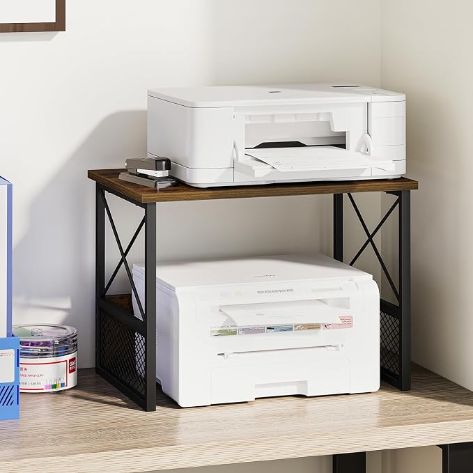 Printer Stand for Desk, Desktop Printer Stand Shelf Organzier for Home Office