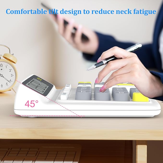 Desktop Calculator with Extra Large 5-Inch LCD Display, 12-Digit Two Way Power