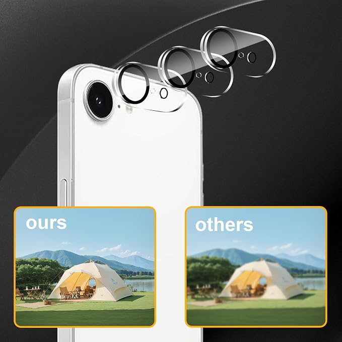 3 Pack Camera Lens Protector for iPhone 17e, Tempered Glass, Anti-Fingerprint