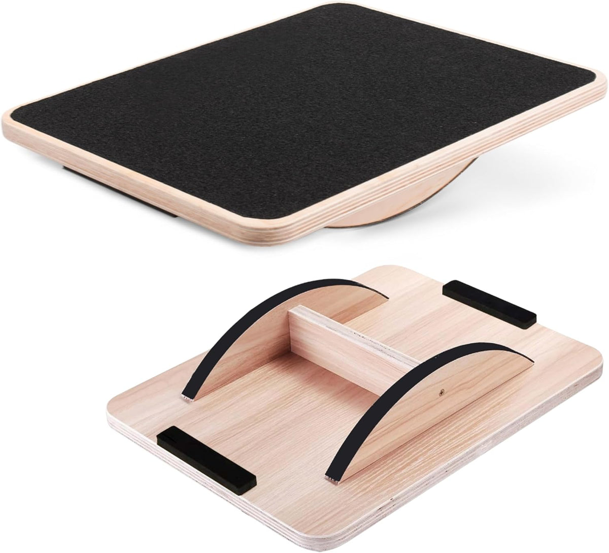 Yes4All 350LBS Professional Wooden Balance Board - Anti-Slip Wobble Board for Leg Workouts | Ideal for Standing Desks