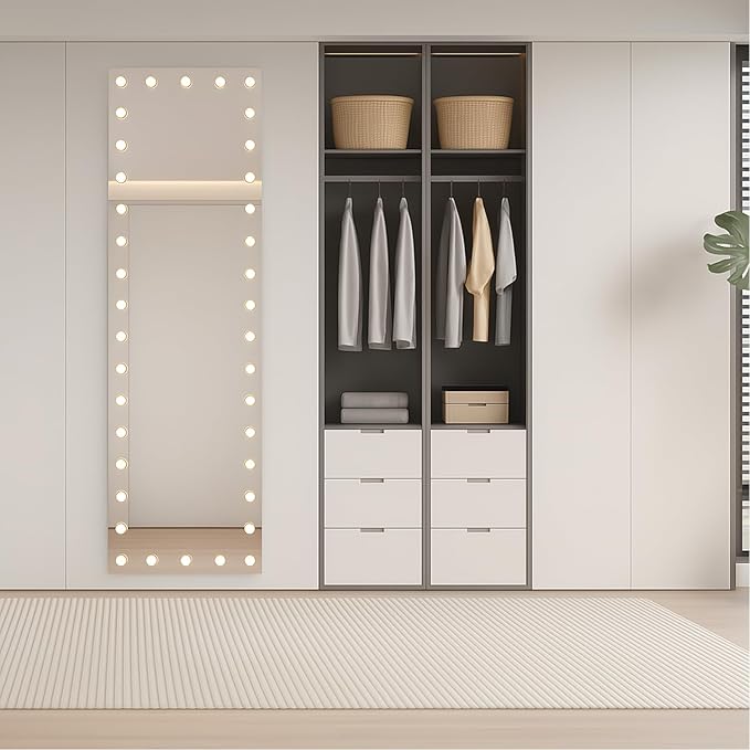 WTTY LED Bathroom Mirror with Lights 96"x36" Hollywood Wall-Mounted Mirror with 3 Color Temperatures, Stepless Dimmable Bulbs, Anti-Fog & Shatter-Proof