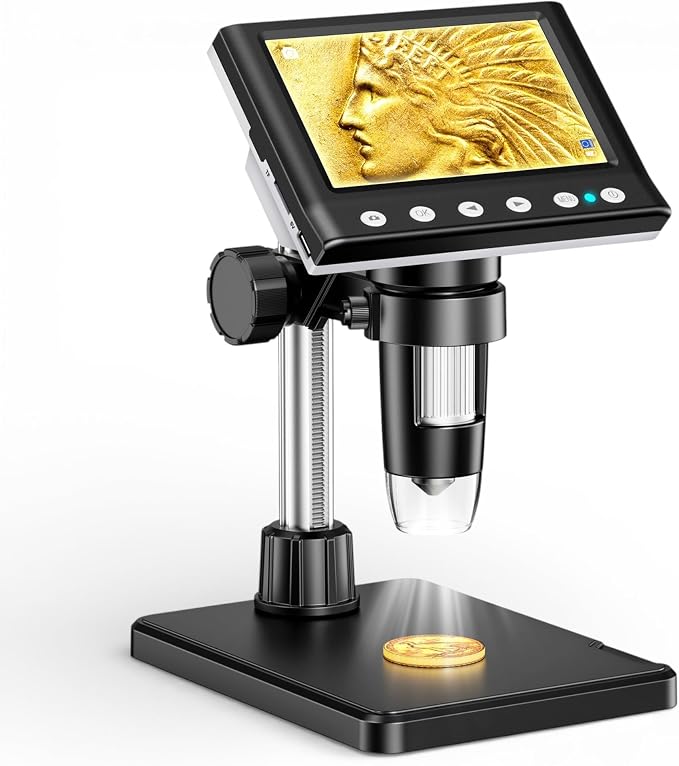 4.3 Inch LCD Digital Coin Microscope, 1000X USB Magnifier