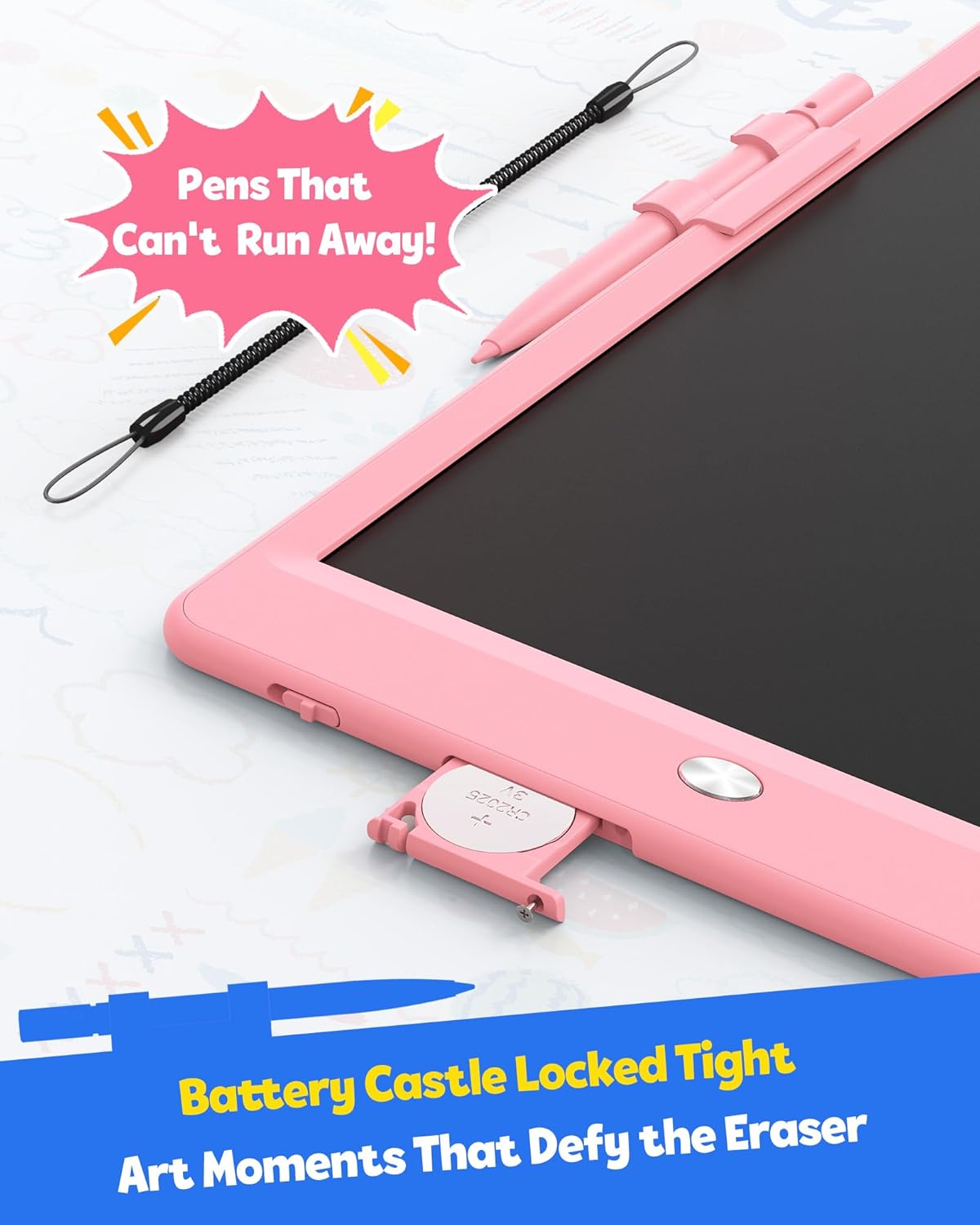 TEKFUN LCD Writing Tablet - 10-Inch Mess-Free Doodle Board for Kids | Perfect Easter Gift (Pink)