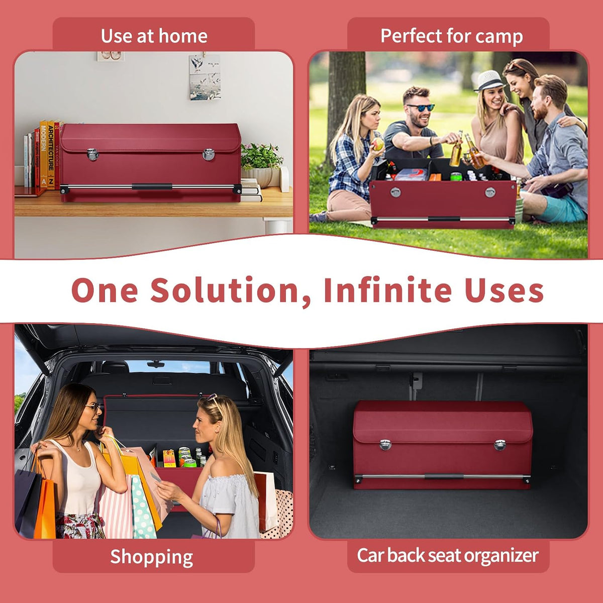 Trunk Organizer for Car with Lid Leather Trunk Organizer Car Organizer