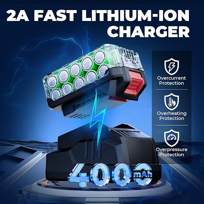 Dong Cheng 20V Brushless Impact Wrench, Max Torque 360 ft-lbs (488N.m), 1/2 inch with 3 Mode Speed, 2400 RPM Cordless Impact Gun, Includes 4.0Ah Battery, Charger, 4 Impact Sockets and Kit Bag