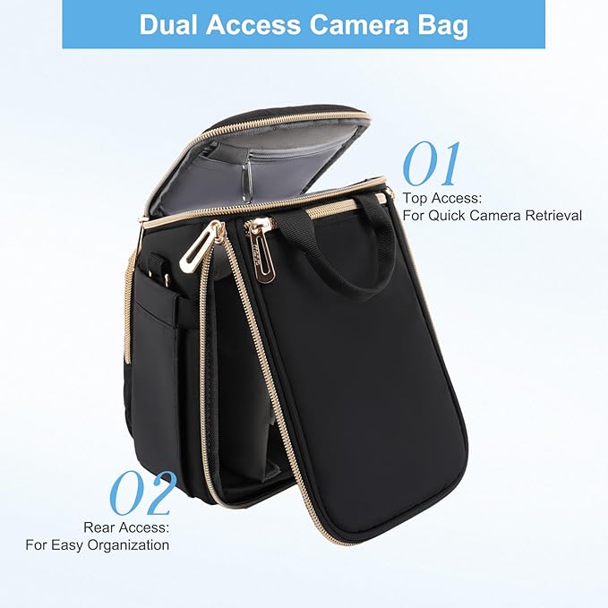 MOSISO Camera Bag, Small Dual Access Crossbody Shoulder Bag