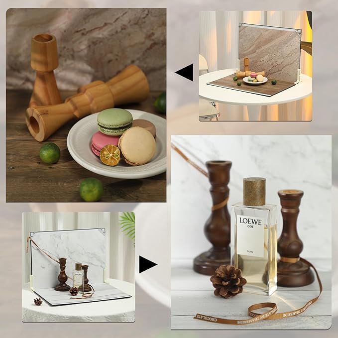 Photo Backdrop Board for Product Photography, Double-Sided Flat Lay Props for