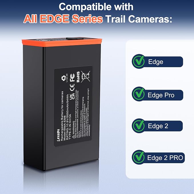 Lesaps 2-Pack 5000mAh Moultrie Power Mag Replacement Battery