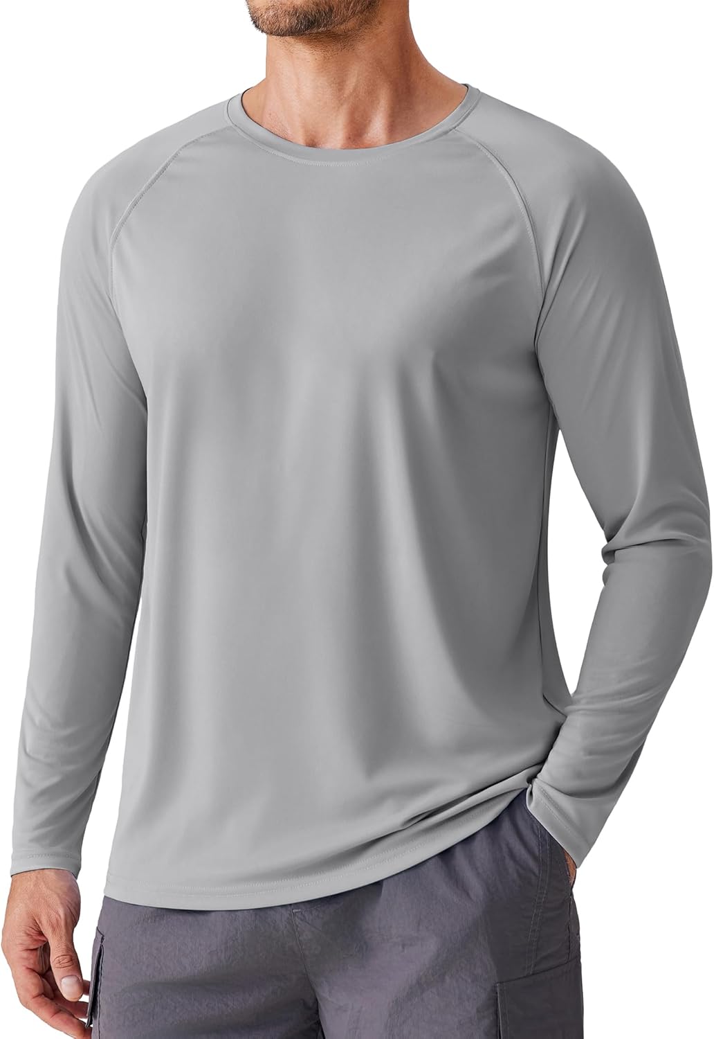 PINSPARK Men's UV Protection Long Sleeve Fishing Shirt - Quick Dry Camo Rash Guard for Active Wear