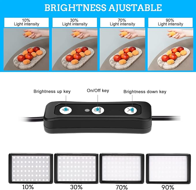 LED Photo Video Light 3-Pack, Ci-Fotto Dimmable 5600K USB LED Continuous Light