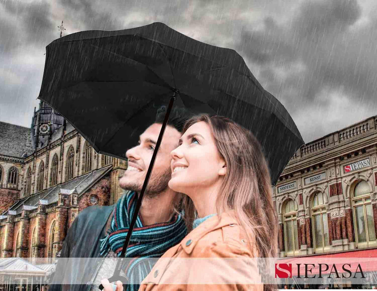 SIEPASA Inverted Reverse Umbrella - Extra Large Double Canopy, Windproof & Waterproof | 49/56 Inch