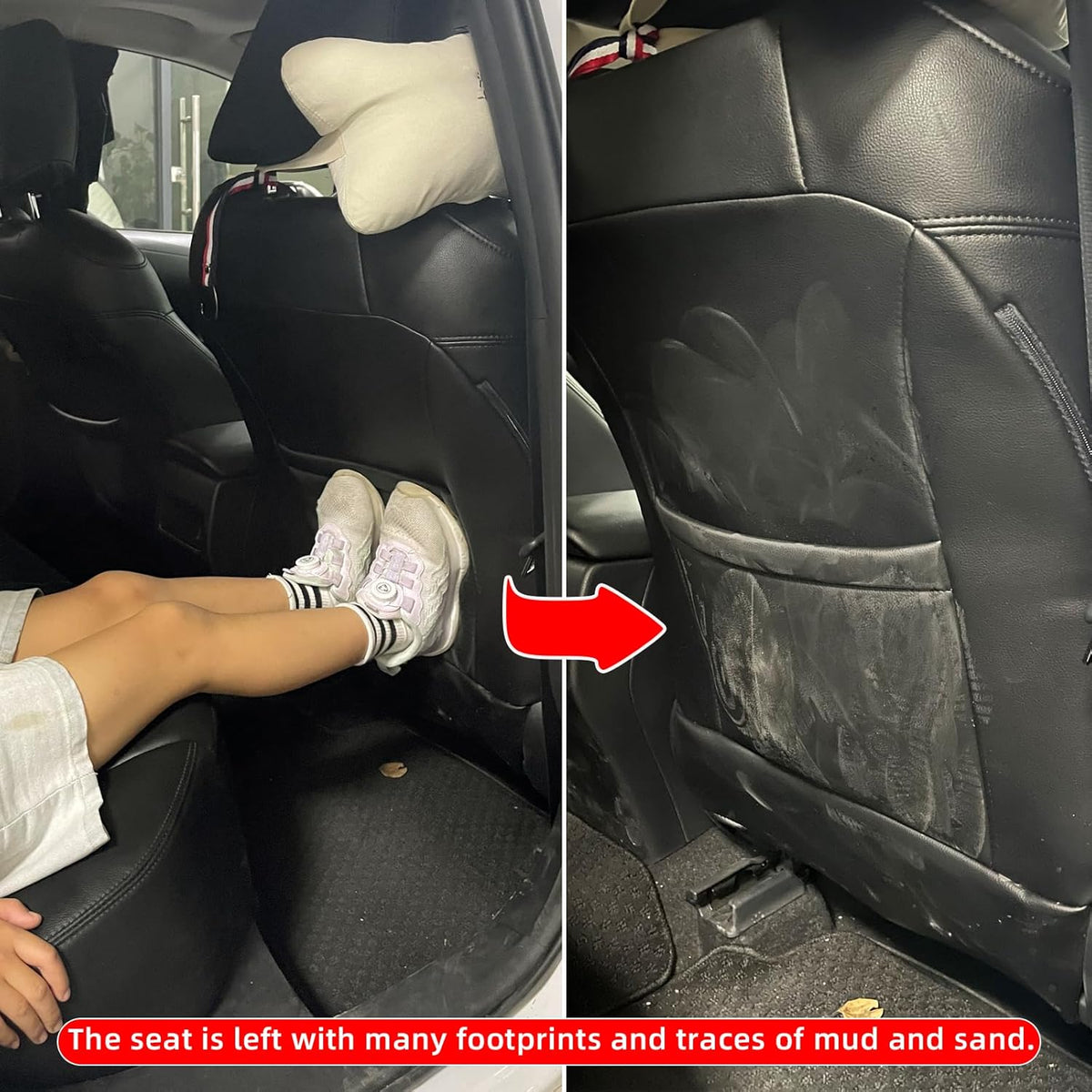 TAIKOO Seat Back Protector w/Dual Pockets,Guards Seats from Kicks & Scuffs