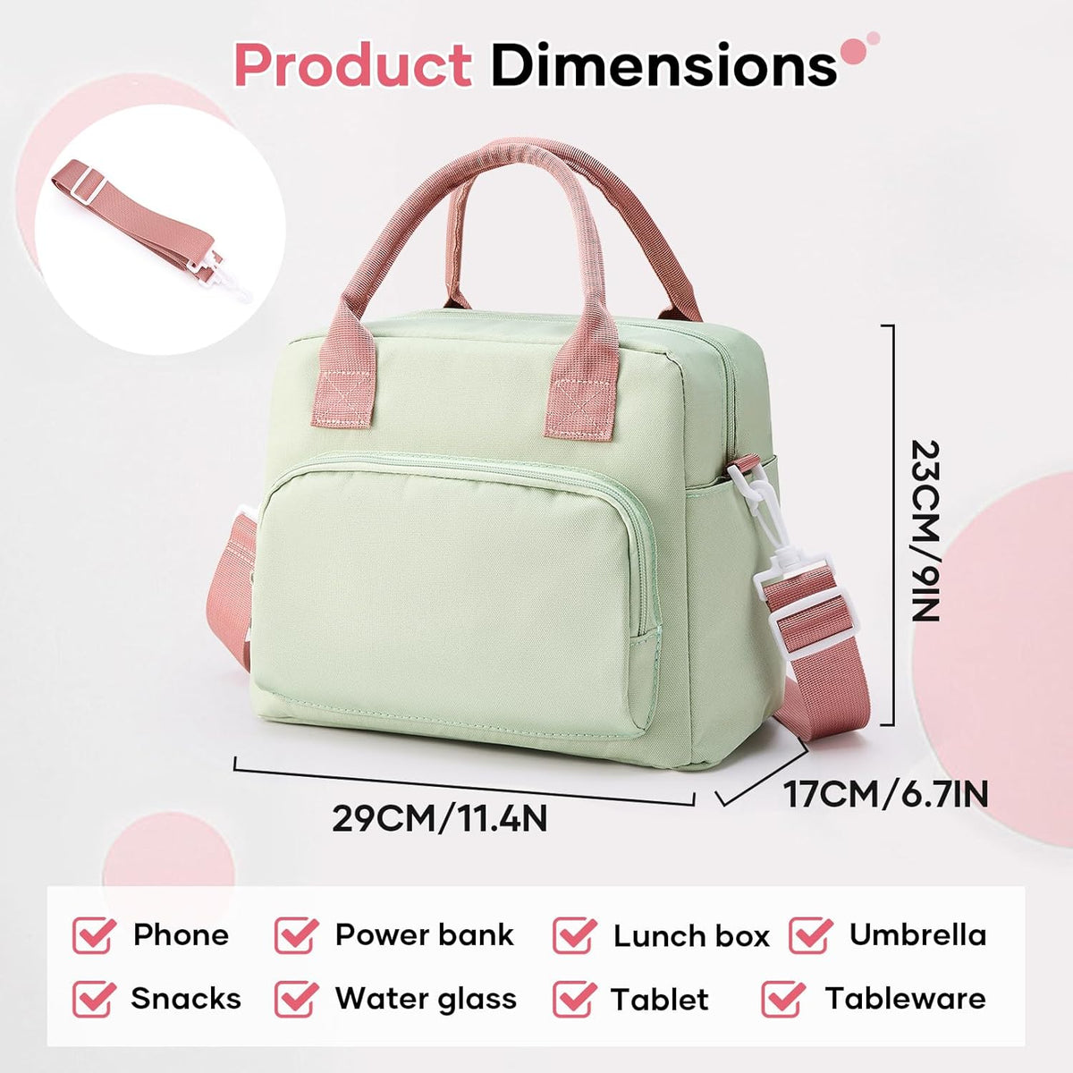Skiennix Cute Lunch Bag - Corduroy Insulated Tote for Women | Reusable Cooler for Work & Travel