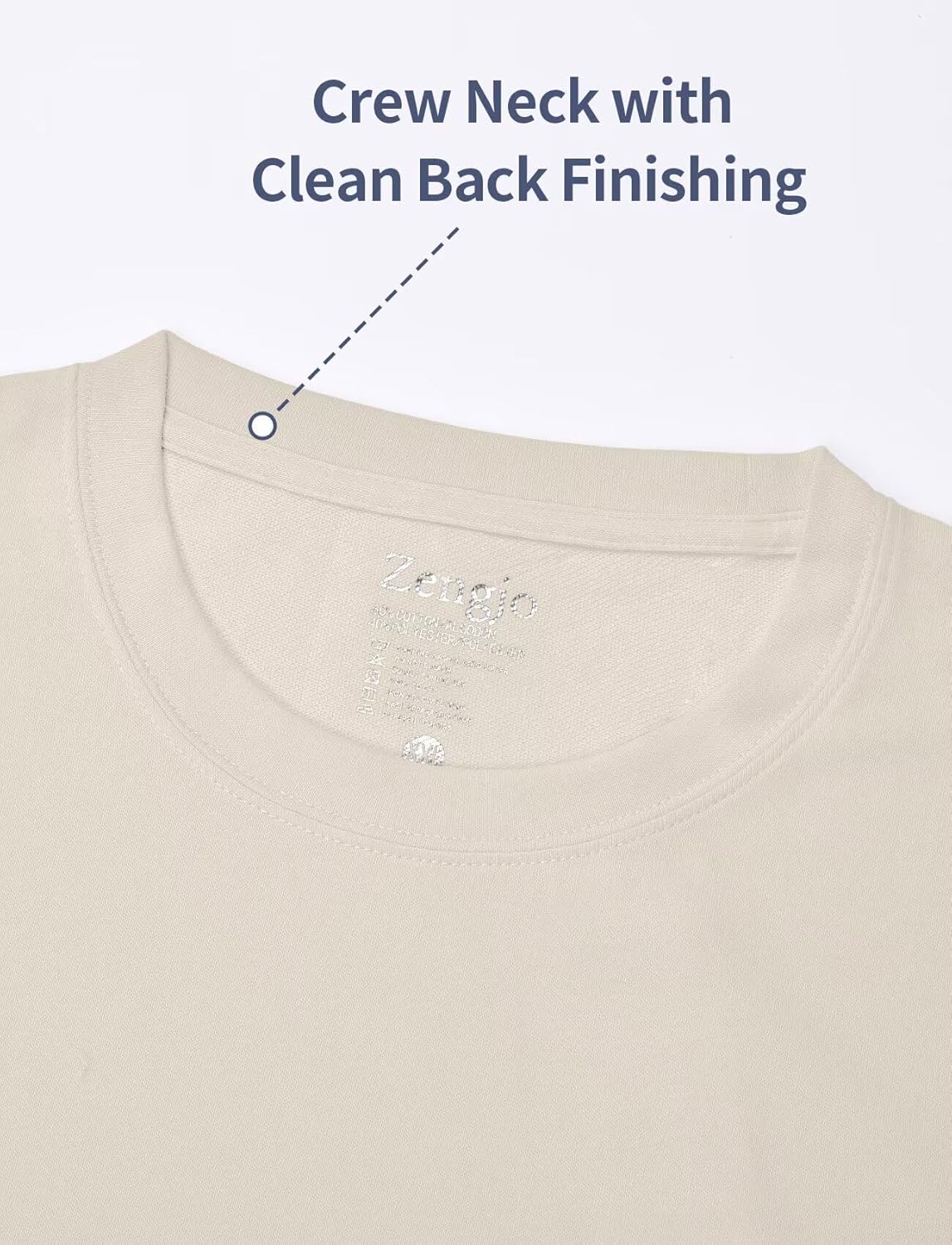 Zengjo Men's Crewneck T-Shirts - Soft, Relaxed Fit Basic Tees in Triblend Fabric