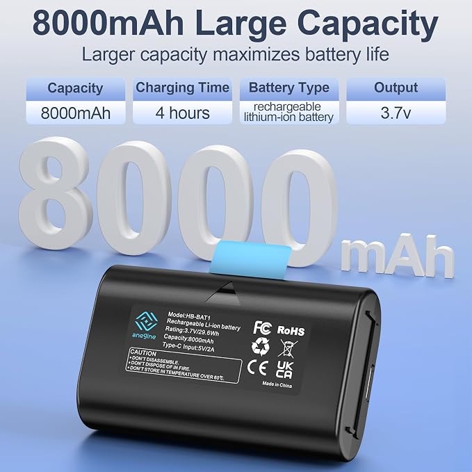 anegine Extra Outdoor Camera Battery Pack 8000mAh