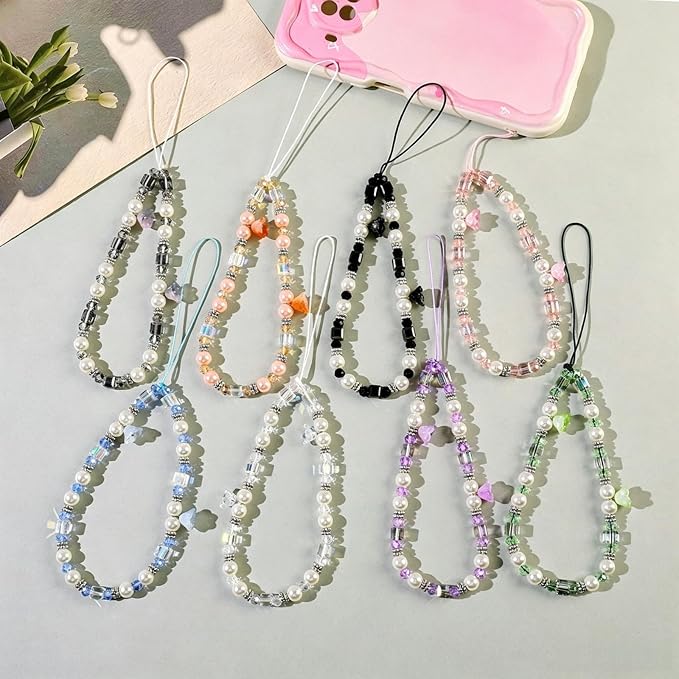 Phone Charm Strap Beaded Lanyard Camera Wrist Strap Phone Chain Wristlet Cute