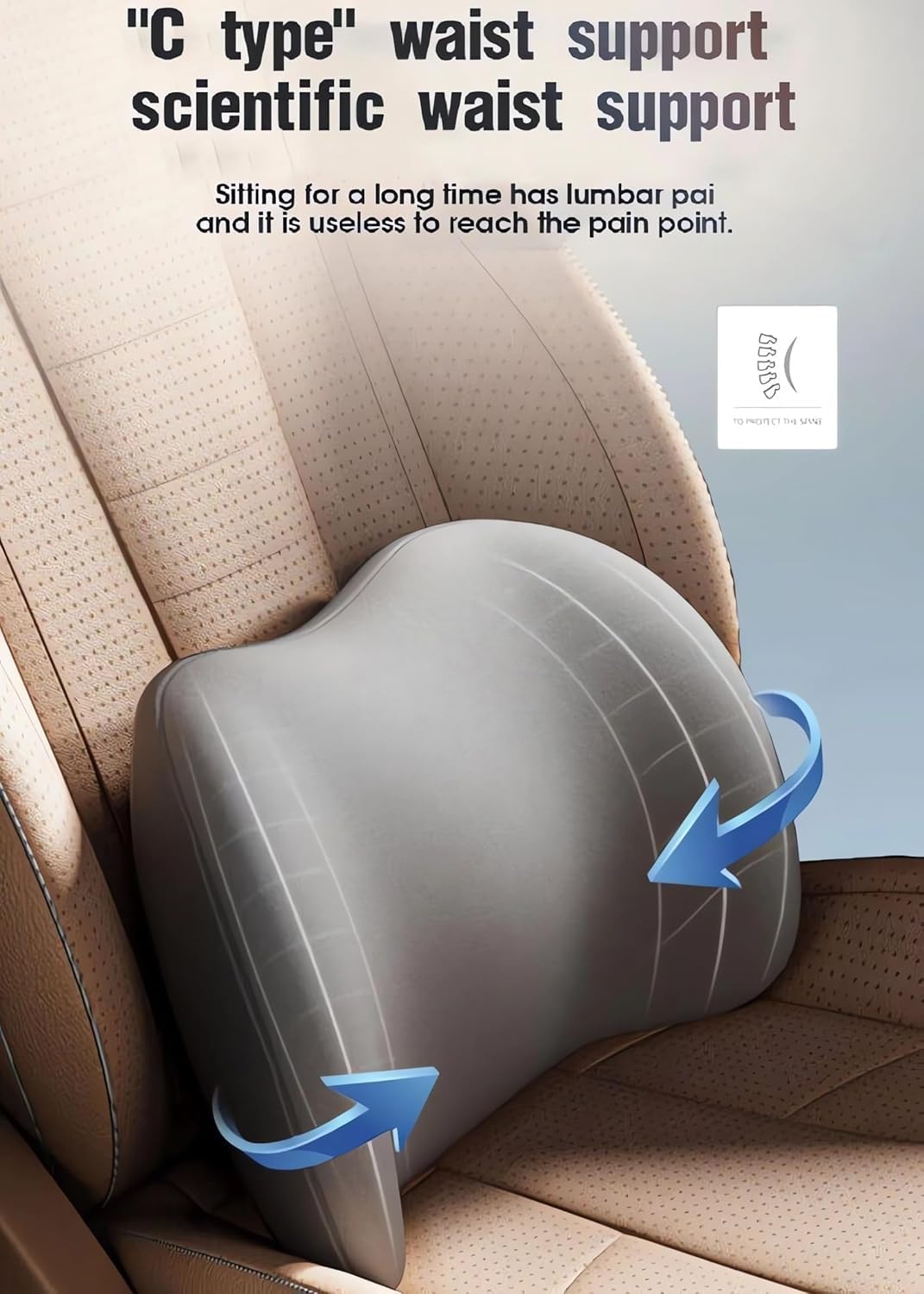 Car Headrest & Lumbar Support Cushion, 2025 New Ergonomic Comfort Memory Foam Car Seat Headrest & Head Neck Back Rest and Cushion Lumbar Support Pillow Cushion Set for Car Driver Driving Seat (Black)