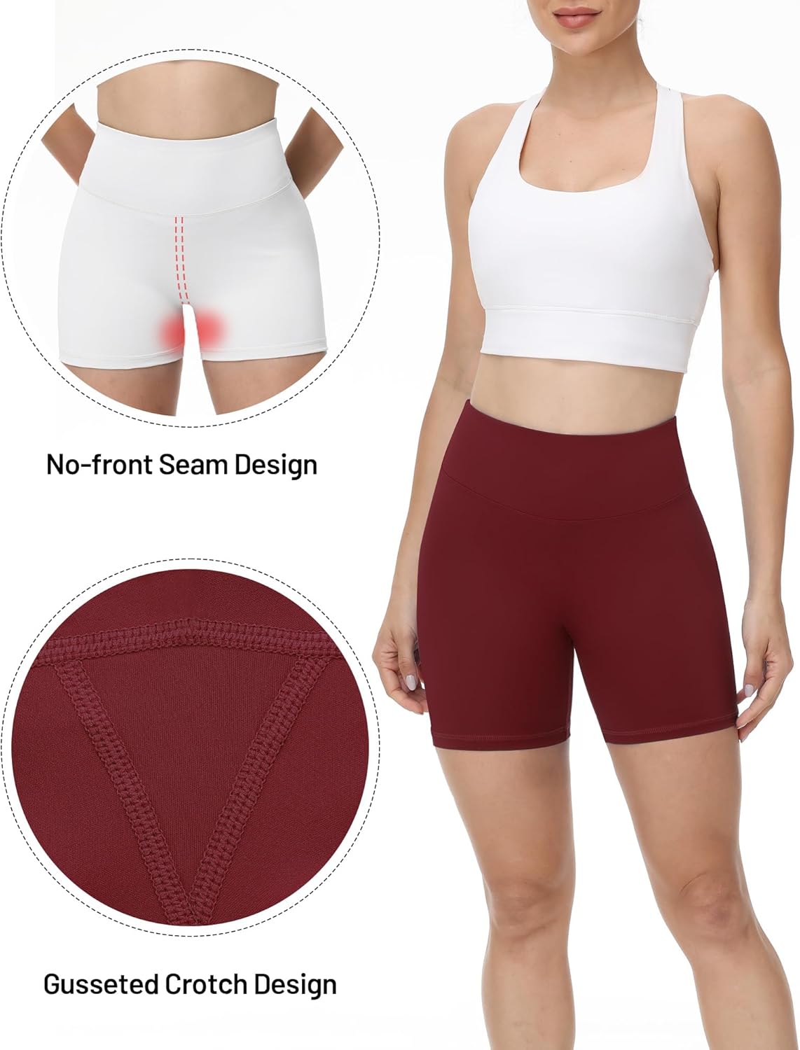 Runhit Biker Shorts for Women - High Waisted No Front Seam Yoga & Gym Spandex | 3''/5''/8'' Tummy Control