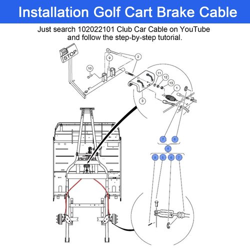 BZTT Club Car DS Brake Cables for Club Car Brake Cable Kit 2000-UP 102022101 Club Car Cable Stainless Steel Core Driver & Passenger Side Cables