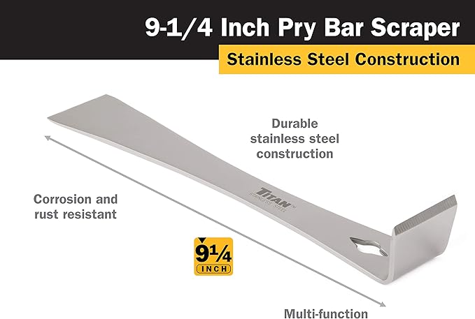 Titan 11509 9-1/4-Inch Stainless Steel Pry Bar Scraper