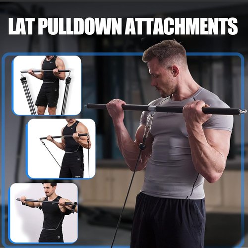 KORIKAHM LAT Pull Down Bar - Non-Detachable Cable Attachment for Weightlifting | Gym Resistance Band Bar